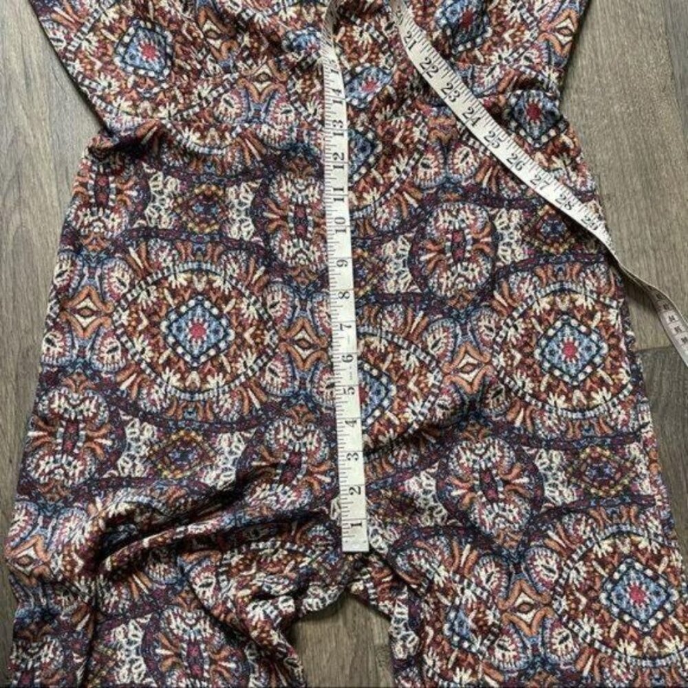 Multicolor Cap Sleeve Boat Neck Palazzo Jumpsuit Geometric Print Size M - Picture 7 of 11